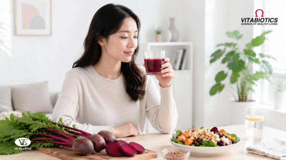 Uống g&igrave; bổ m&aacute;u? Nước &eacute;p m&agrave;u đỏ c&oacute; thực sự gi&uacute;p cải thiện thiếu m&aacute;u? - Ảnh 1.
