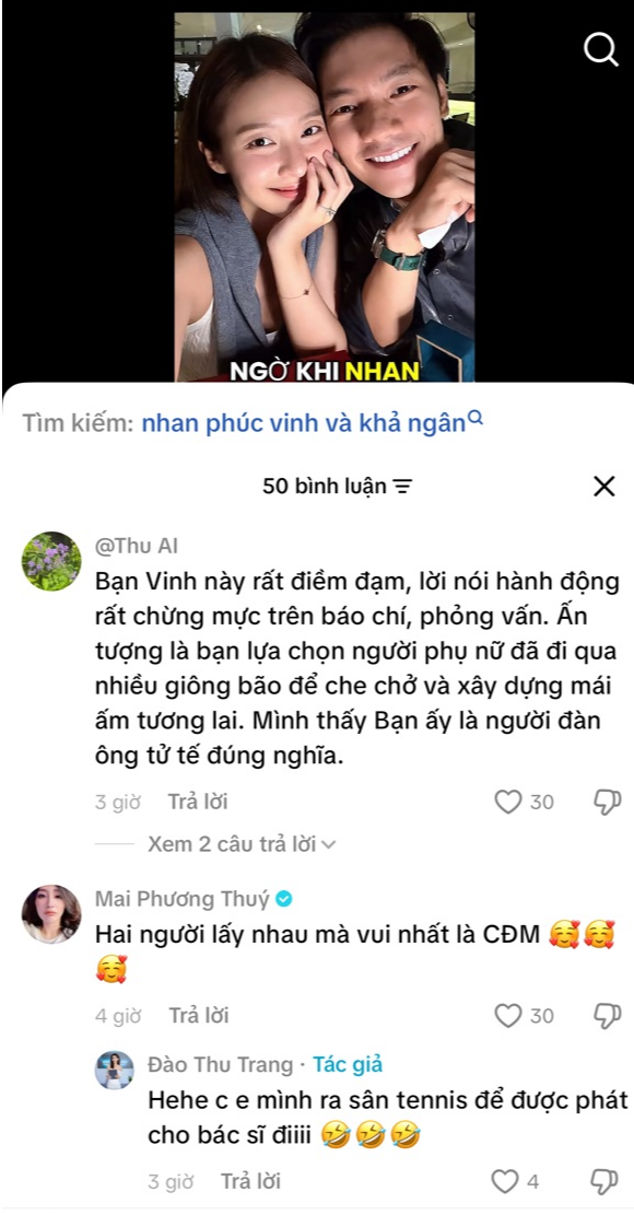 Động th&aacute;i bất ngờ của Mai Phương th&uacute;y giữa chuyện t&igrave;nh Khả Ng&acirc;n v&agrave; Nhan Ph&uacute;c Vinh - Ảnh 1.