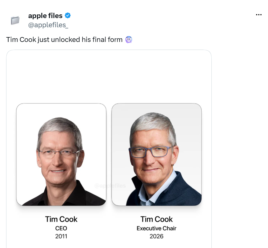 Tim Cook nhận vị tr&iacute; mới tại Apple v&agrave; h&igrave;nh ảnh g&acirc;y sốt tr&ecirc;n mạng x&atilde; hội - Ảnh 1.