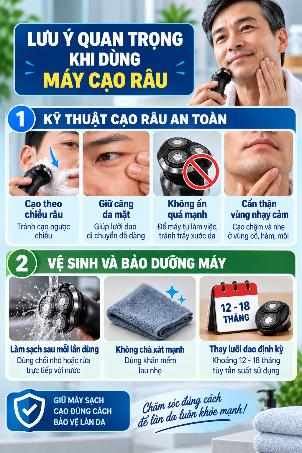 Lời khuy&ecirc;n khi d&ugrave;ng m&aacute;y cạo r&acirc;u gi&uacute;p bảo vệ l&agrave;n da v&agrave; tăng hiệu quả sử dụng - Ảnh 3.