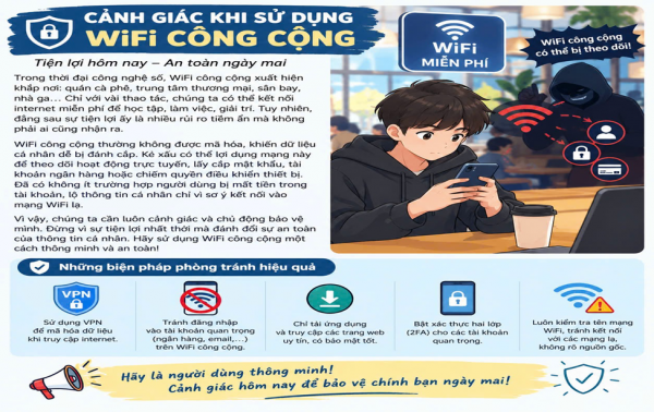 Cảnh b&aacute;o từ C&ocirc;ng an tỉnh C&agrave; Mau về WiFi c&ocirc;ng cộng v&agrave; nguy cơ an to&agrave;n th&ocirc;ng tin - Ảnh 1.