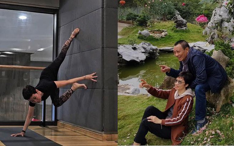 Vợ khỏe khoắn của MC Lại Văn S&acirc;m g&acirc;y sốt với t&agrave;i năng yoga ấn tượng - Ảnh 1.