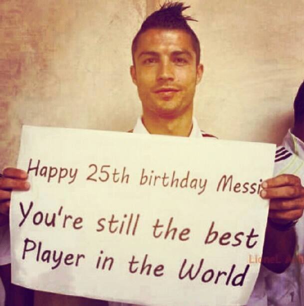 
	Ronaldo chúc mừng sinh nhật Messi