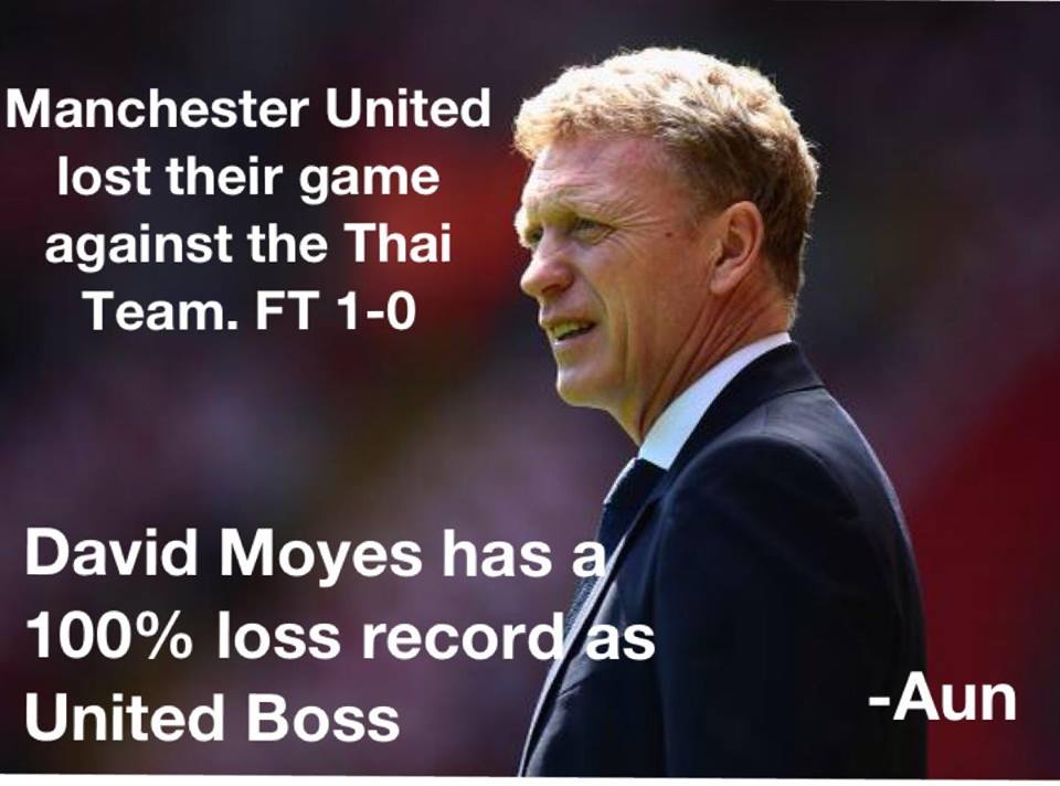 
	Tính đến bây giờ, thành tích của David Moyes tại Man United là thua 100%