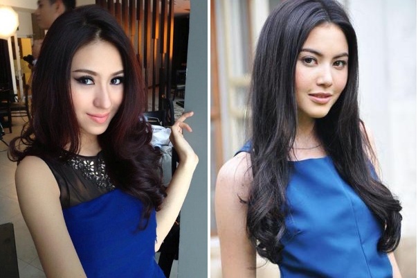 	Hình ảnh của Ngô Hoàng Thanh Vy (trái) được so sánh với nữ diễn viên Thái Mai Davika (phải)