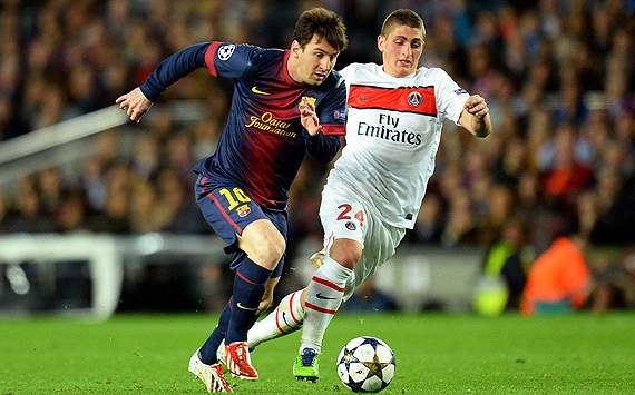 
	Messi nỗ lực thi đấu trong trận gặp PSG.