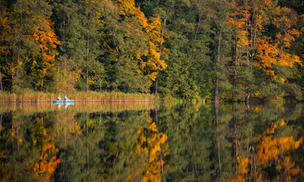 Cảnh mùa thu tuyệt đẹp trên hồ Treplin, Đức.