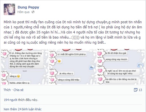 Fan nữ xăm mình mừng sinh nhật Thanh Hằng, Dung Peppe tung bằng chứng Đan Trường lừa fan khác