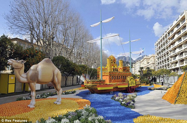 The festival features a processions of floats, gardens of lights and an exhibition of the giant designs