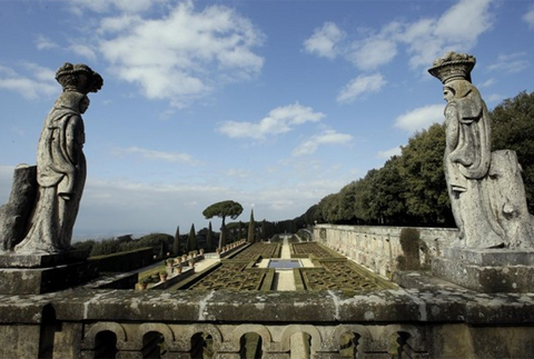 A general view of the gardens of Castel Gandolfo.