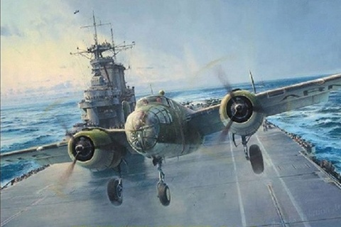 B-25 Bomber của Mỹ là máy bay ném bom hạng trung đầu tiên thành công trong việc cất cánh từ một tàu sân bay.