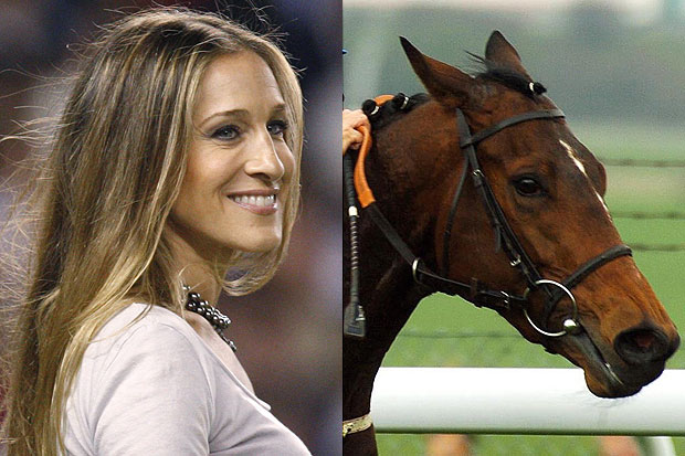 Sarah Jessica Parker and lookalike horse