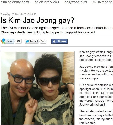 Truyền thông châu Á xôn xao nghi án Jaejoong (JYJ) là gay 2