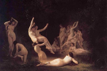 Một bức họa của W.A. Bouguereau (thế kỷ XIX) ca ngợi vẻ đẹp cơ thể của người phụ nữ.
