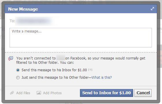 Facebook tiến hành thu phí nhắn tin tới người nổi tiếng 2