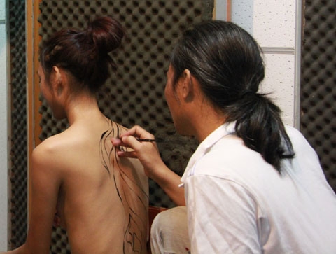 Body painting, khỏa thân, nghệ thuật, nhiếp ảnh, người mẫu,