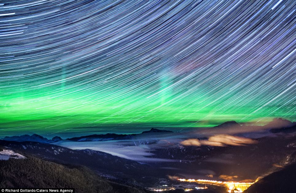 Psychedelic: The moving stars and aurora create an intense portrait of a landscape. The colour scheme makes the sight all the more incredible