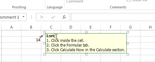 Thêm chú thích vào bảng tính trên Excel 2013 5