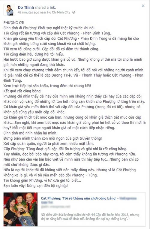 Chê Cát Phượng nông cạn, Đức Thịnh bị chỉ trích, Ca nhạc - MTV, cap doi hoan hao, cap doi hoan hao 2013, CDHH, Cat Phuong, Thanh Thuy, Duc Thinh, Quan quan, giai nhat, ngoi sao, tin tuc