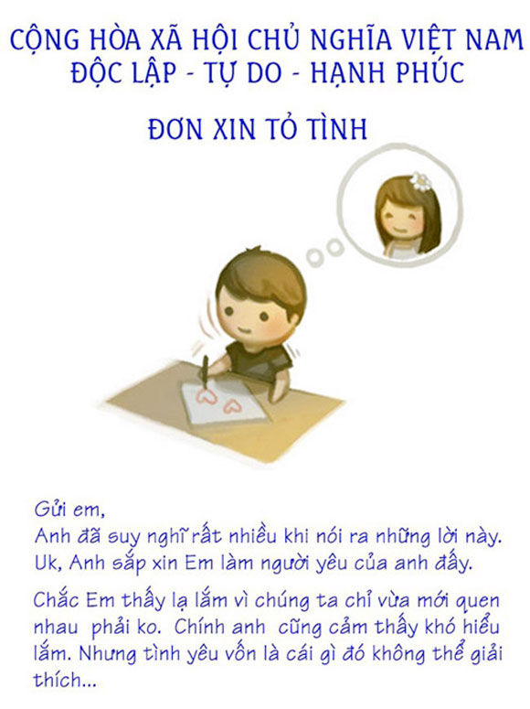 Đơn xin tỏ tình\' ý nghĩa của chàng trai mới yêu