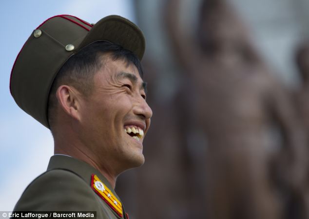 The smiling face of North Korea: Not a sentence that immediately springs to mind about the secretive state but, as this soldier shows, its army does have a lighter side
