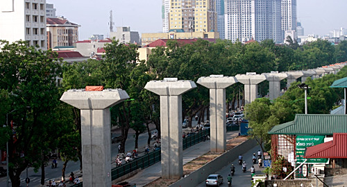 Tuyến đường sắt dài nhất Hà Nội nhìn từ trên cao