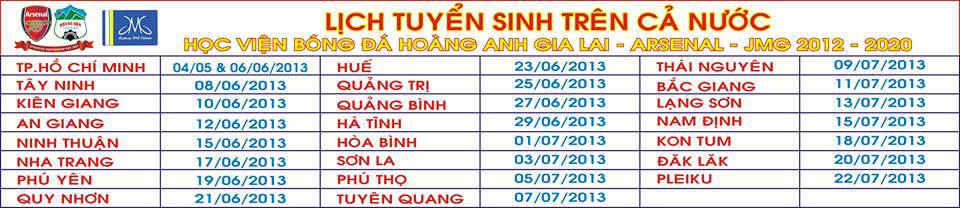 Học viện HAGL Arsenal JMG tuyển 10 em vào VCK khóa III