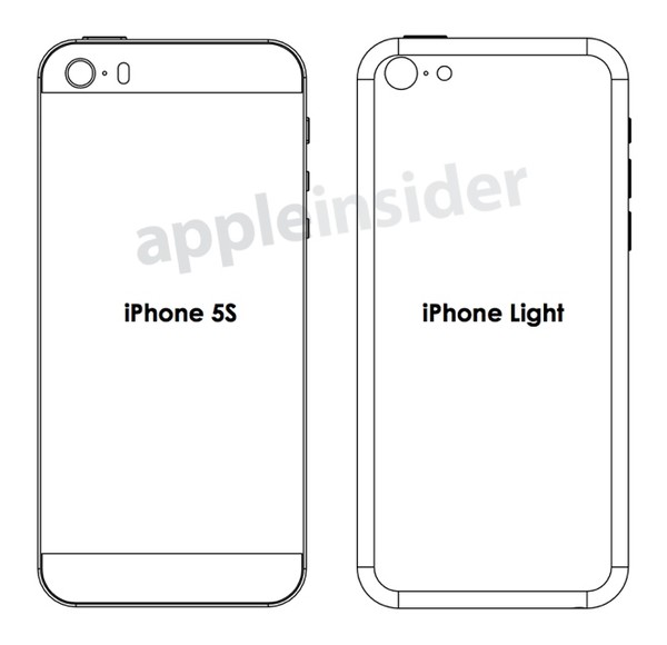 	Mặt sau của iPhone Light bo tròn hơn, iPhone 5S sở hữu flash dài, đây có thể là flash kép hoặc flash Xenon.