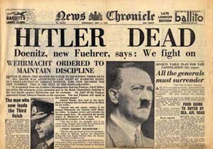 Báo chí đăng tải về cái chết của Hitler