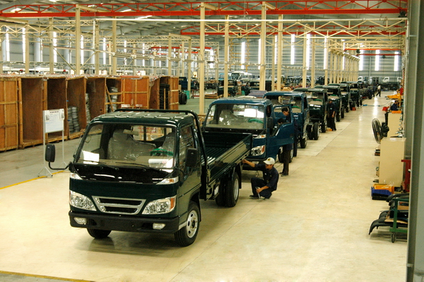 Dây chuyền sản xuất ô tô tải của Công ty CP ô tô Trường Hải tại Khu kinh tế Chu Lai