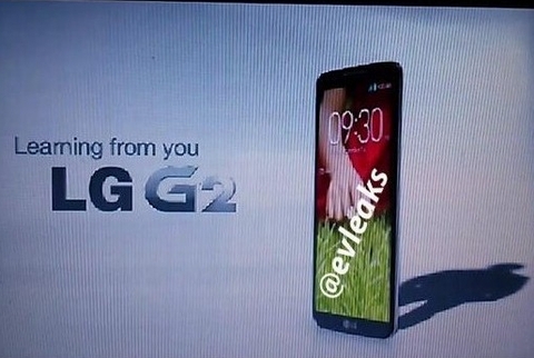 
	Hình ảnh LG G2 rò rỉ với thiết kế khá lạ.