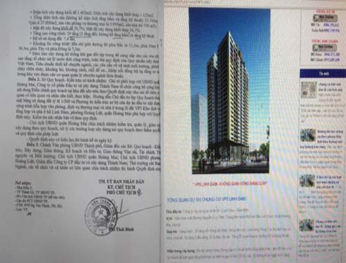 Quyết định của UBND TP Hà Nội chỉ cho xây dựng 29 tầng nhưng doanh nghiệp đã bán căn hộ tới tầng 32