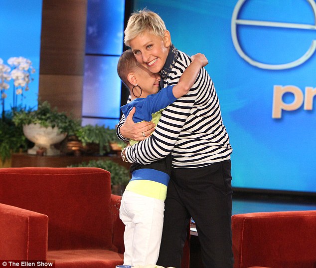 Making her mark: A teary Talia was announced as an honorary CoverGirl on the Ellen show 