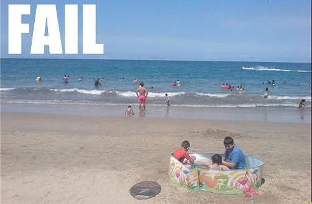 Paddling pool at the beach