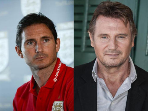 
	Công thần của Chelsea - Frank Lampard (trái) "giống y như đúc" với nam diễn viên người Ailen - Liam John Neeson (phải)