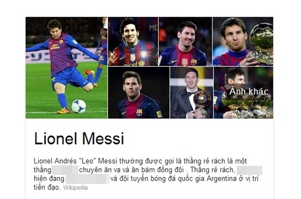 Lionel Messi bị gọi là 