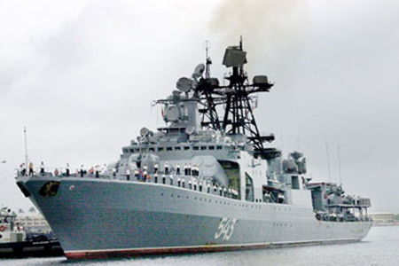 Tàu săn tàu ngầm cỡ lớn Shaposhnikov của Hạm đội Thái Bình Dương của Hải quân Nga.