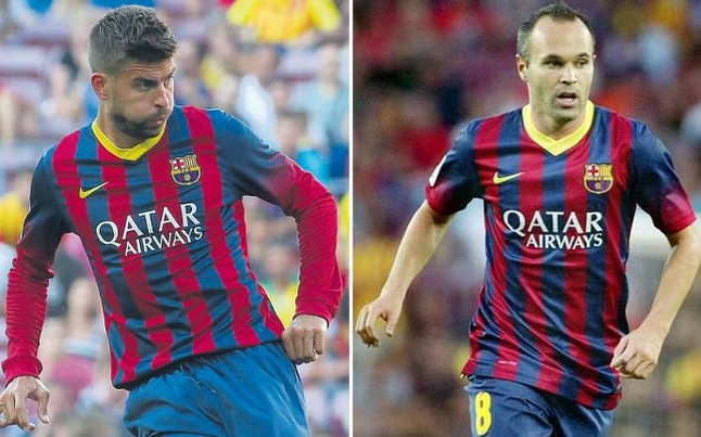 
	Barca đang xúc tiến gia hạn hợp đồng với Pique và Iniesta