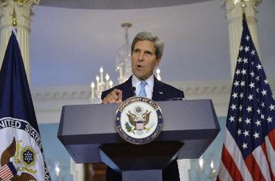 
	Ngoại trưởng Mỹ John Kerry phát biểu về tình hình Syria tại Washington ngày 30/8. Ảnh: AFP/TTXVN