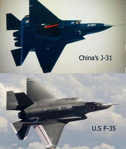 J-31 Trung Quốc có những đặc điểm giống F-35 của Mỹ tới lạ thường