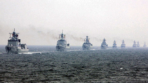 Một cuộc diễn tập trên biển của hạm đội tàu chiến Trung Quốc