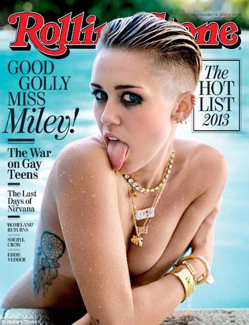 Miley Cyrus ngực trần trên Rolling Stone