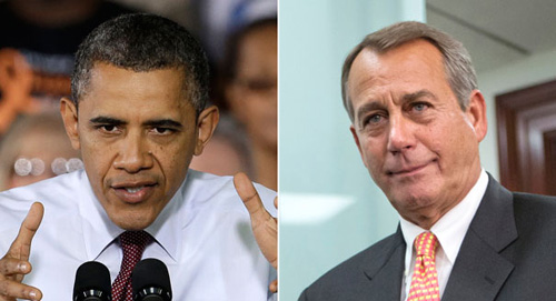  	Tổng thống Obama đã gọi điện cho Chủ tịch Hạ viện John Boehner (phải) tuyên bố không thương lượng về trần nợ công.