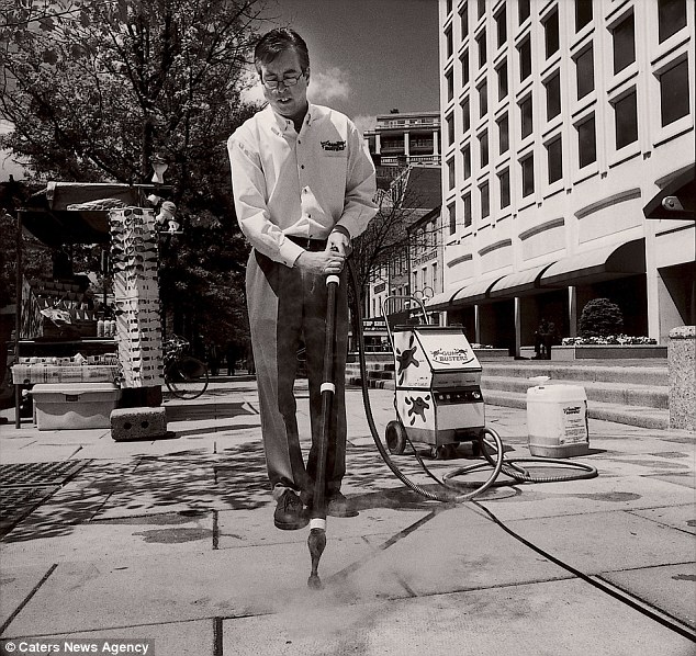 Gumbuster: Getting rid of those unsightly chewing gum marks from the sidewalk is a never ending struggle 