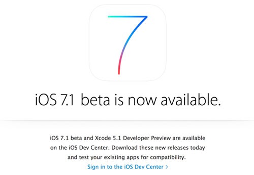 Apple phát hành iOS 7.1 beta với tinh chỉnh giao diện người dùng