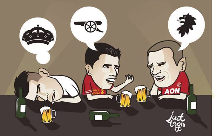 	Ước mơ của các siêu sao trên bàn nhậu (từ trái qua phải: Bale, Suarez, Rooney)