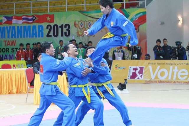 
	Huy chương Vàng thứ 56. Bộ môn Vovinam

	Các VĐV Nguyễn Văn Cường, Nguyễn Bình Định, Huỳnh Khắc Nguyên và Trần Công Tạo - Nội dung: biểu diễn đòn chân tấn công