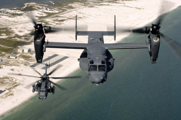 Máy bay độc đáo Osprey của Mỹ là sự kết hợp hoàn hỏa của trực thăng và máy bay cánh liền.
