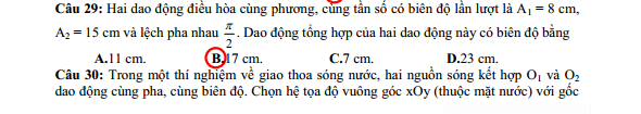 Tổng hợp đáp án của đề thi môn Vật lí khối A và A1 năm 2013