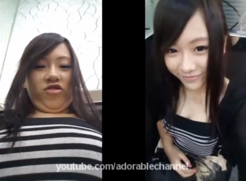 Hình ảnh đời thực của 3 cô gái Hàn Quốc có khuôn mặt thay đổi kinh ngạc theo góc nhìn